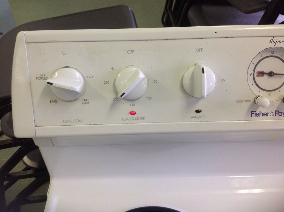 Preheat your oven to 200\u02daCelsius