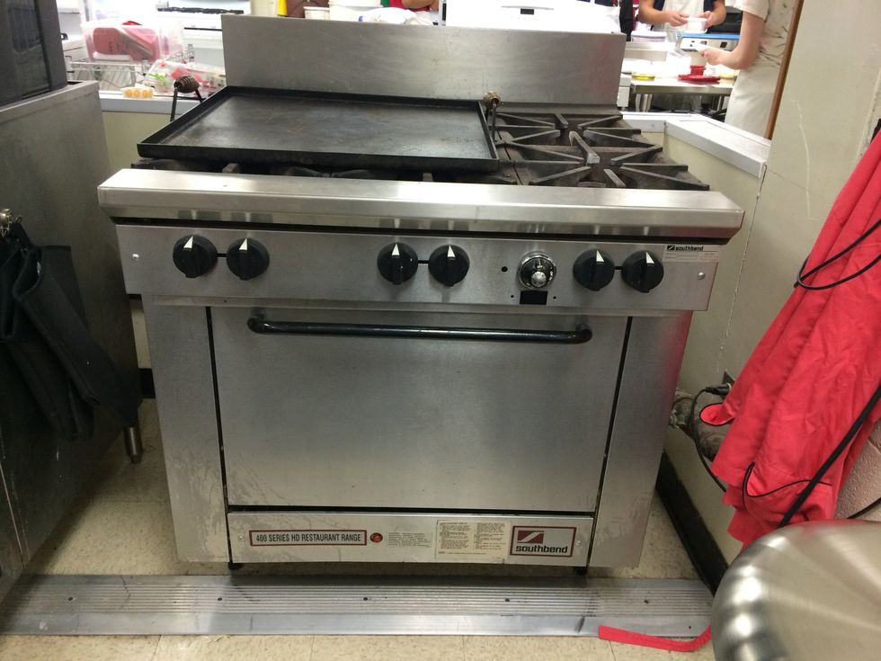 Preheat your oven to 350 degrees while you assemble your ingredients for the mint chocolate chip ice cream, chocolate cake, and vanilla buttercream frosting,