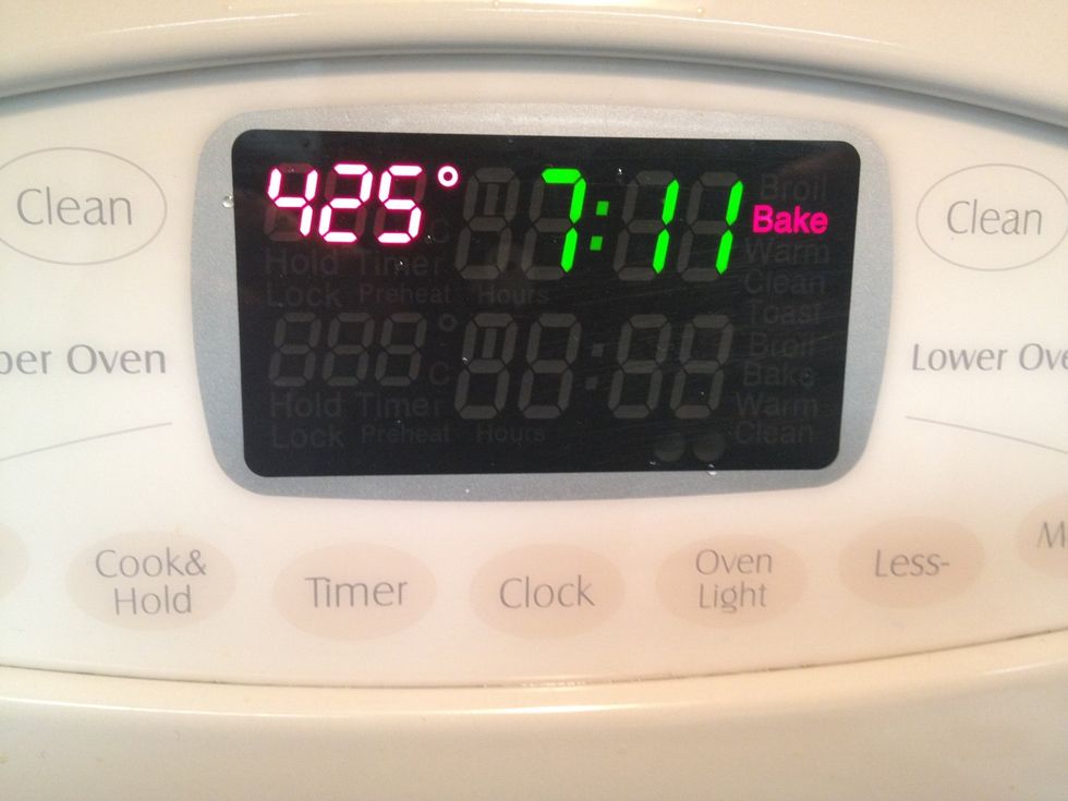 preheat your oven to 425 degrees Fahrenheit.