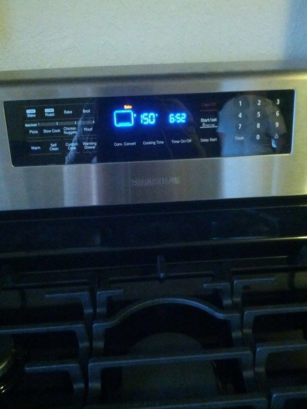 Preheat your over to 375 degrees Fahrenheit.