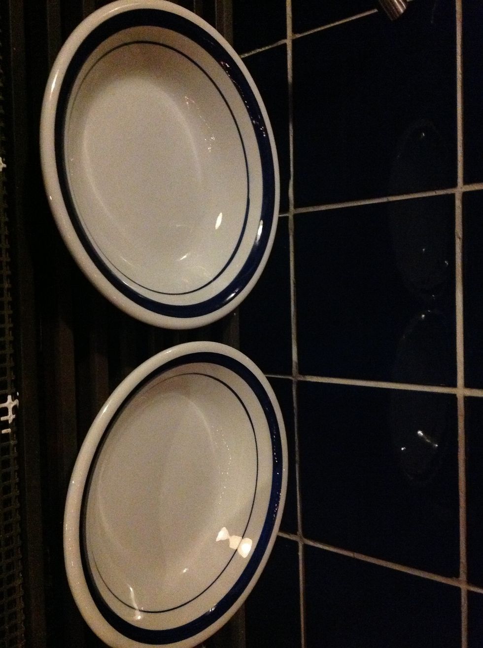 Preheated plates (on the heating)