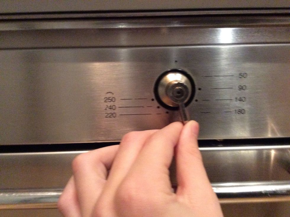 Preheating the oven