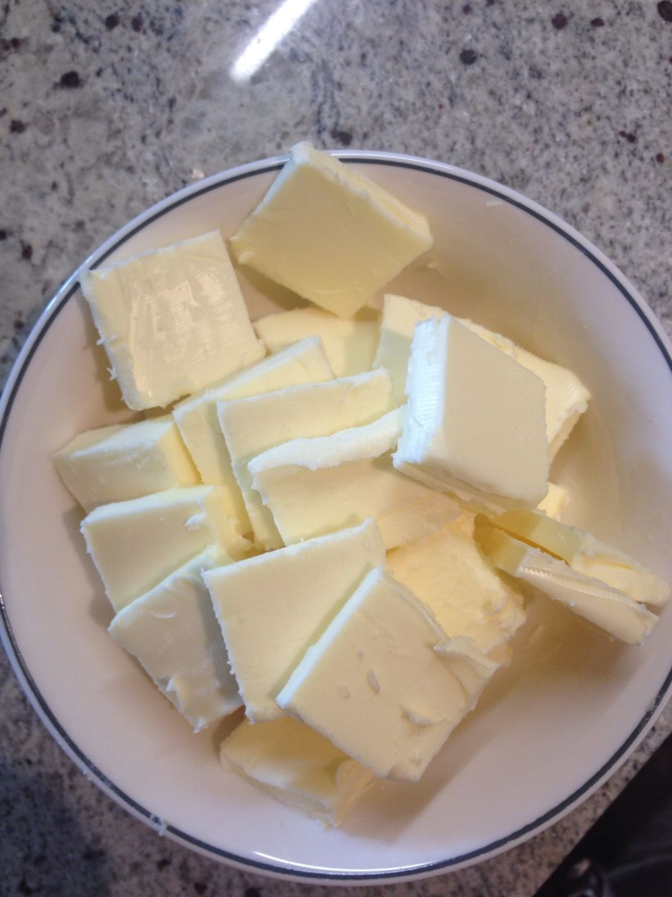 Prep: cut the 13 tBs of butter into 1-inch pieces and store in the fridge to keep cool.
