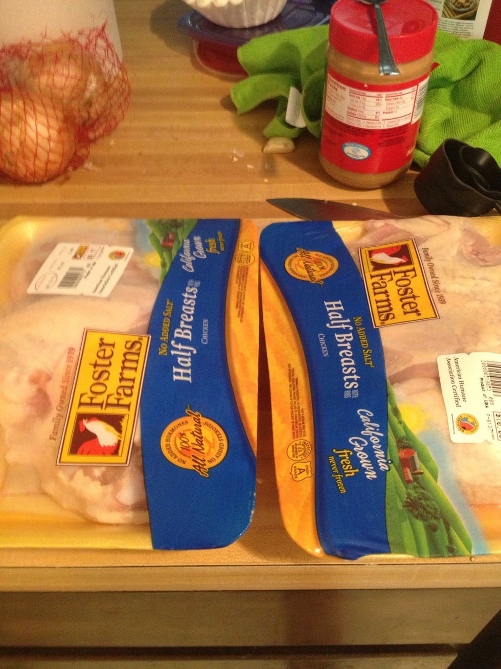 Prep the chicken! I had bone it with skin so I had to clean it. Boneless skinless is so much easier to work with.