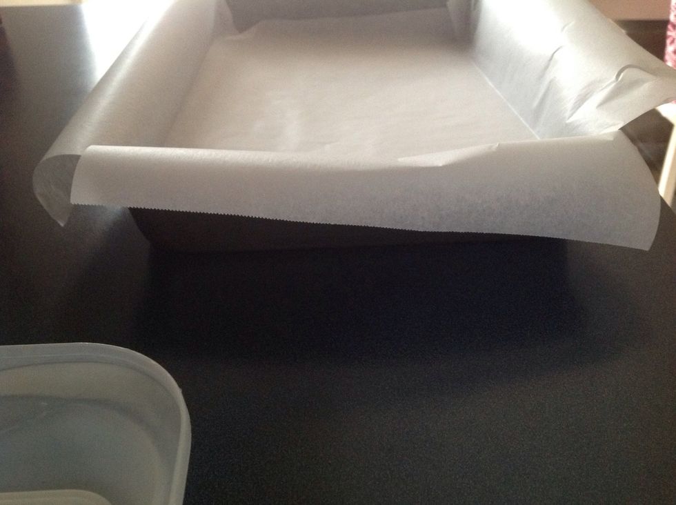 Prep. the pan with parchment paper