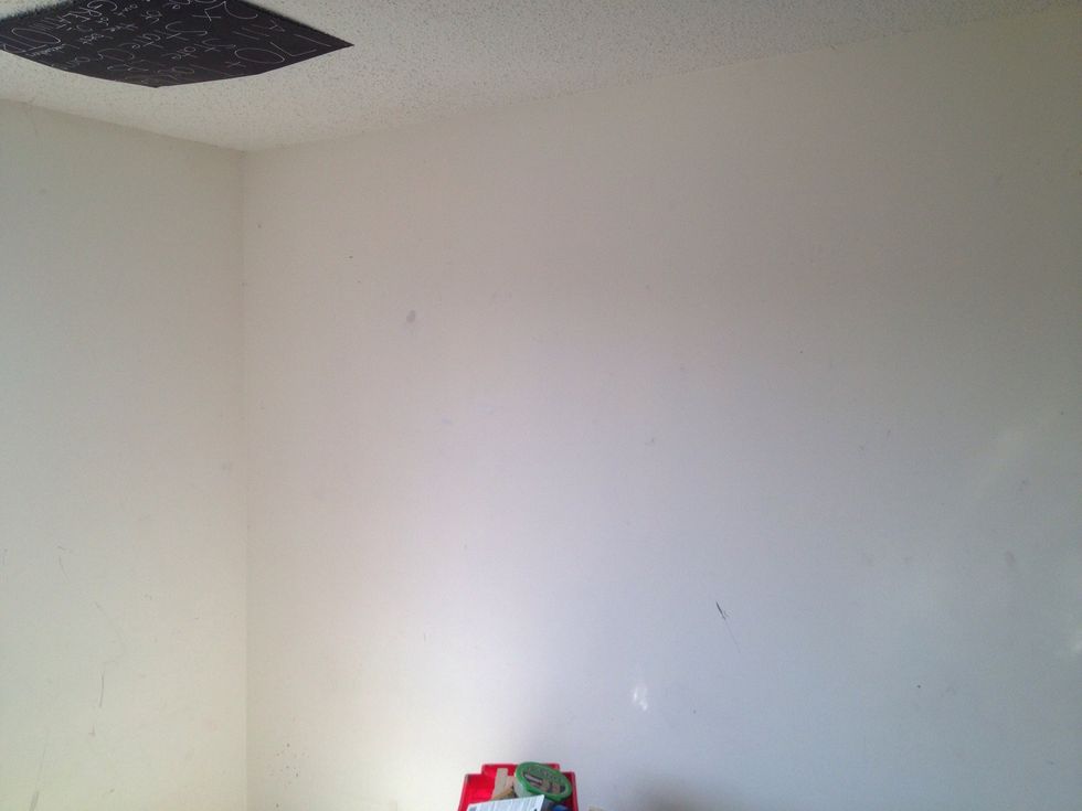 Prep your area by covering the floors w your drop cloth and cleaning the wall area of any dust.
