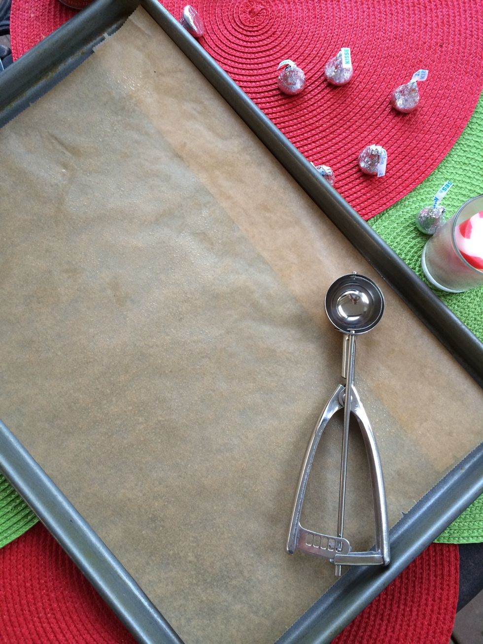 Prepare a cookie sheet with parchment paper lightly sprayed with oil.