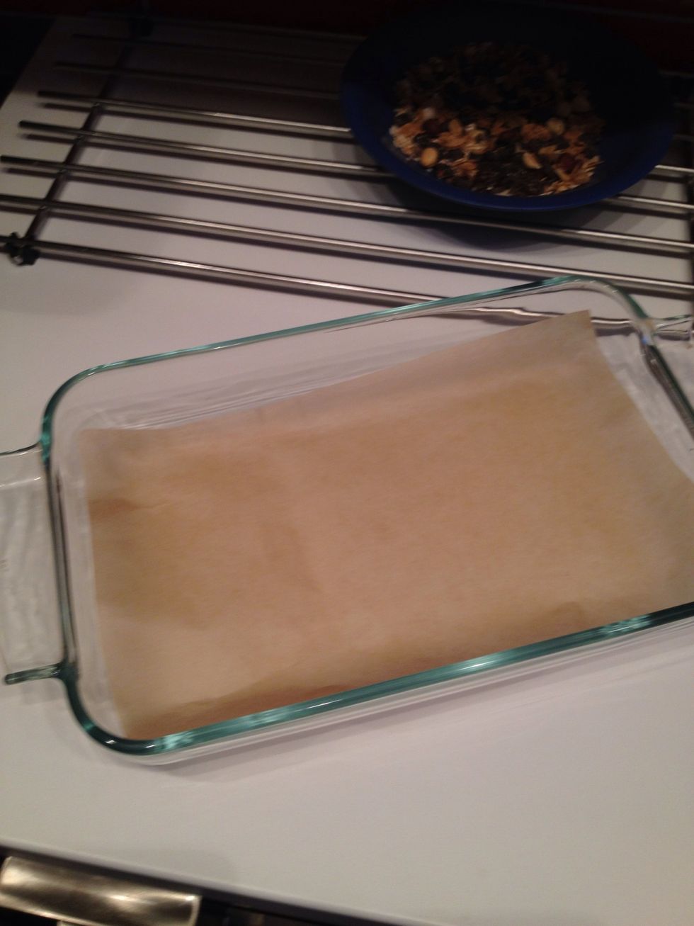 Prepare a oven safe pan with a baking sheet