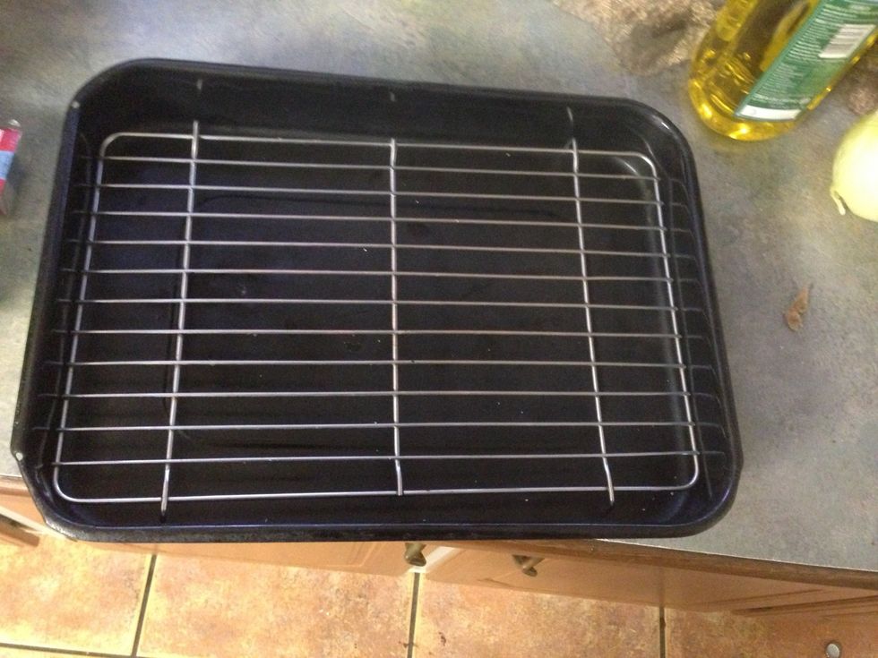 Prepare another pan place a grill rack in optional