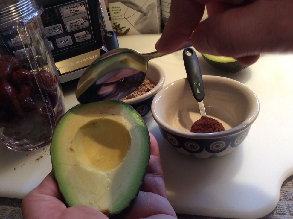 Prepare avocado; cut in half and remove the pit. Use a spoon to remove the fruit from the shell.