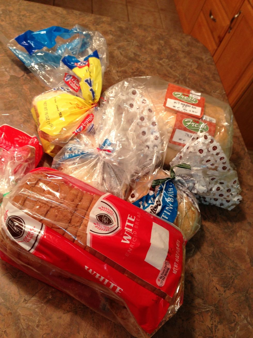 PREPARE BREAD (can be done as much as a week ahead): I prefer sliced white sandwich bread. It's a great time of year to clean out the freezer of misc bread that may have dried out somewhat, even buns.