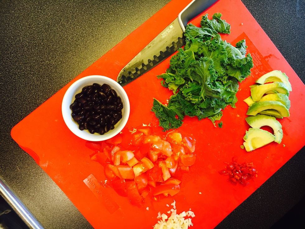 Prepare/chop all veg.