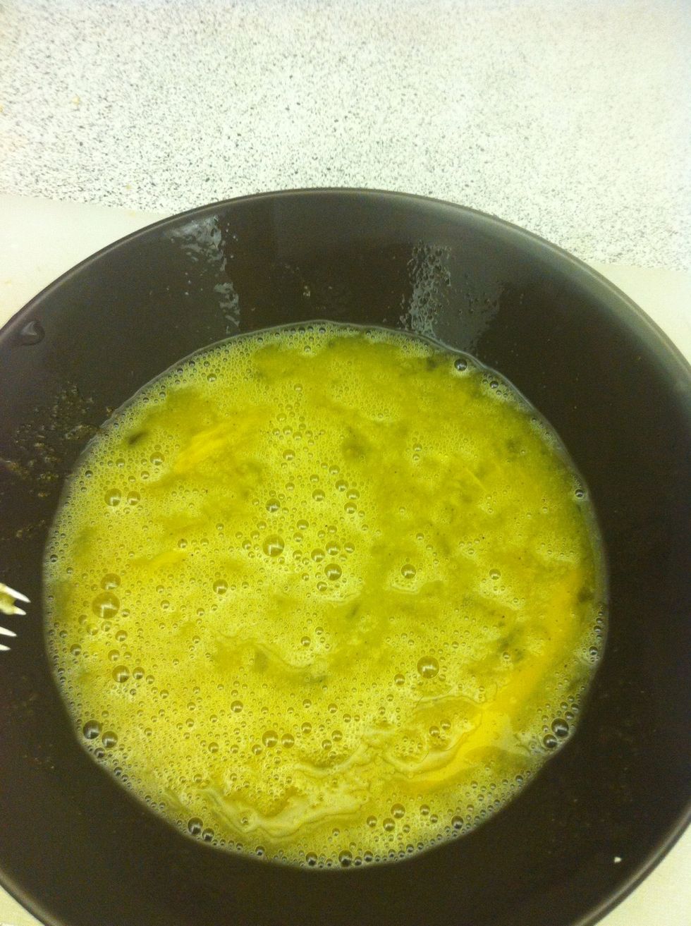 Prepare eggs add solt and pepper