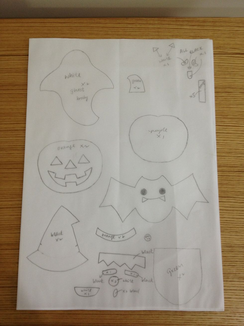 Prepare for all the patterns! We've got a pattern for Mr. Ghost, Lady Pumpkin, Witch Hat, Dr. Bat and Little Frankenstein!