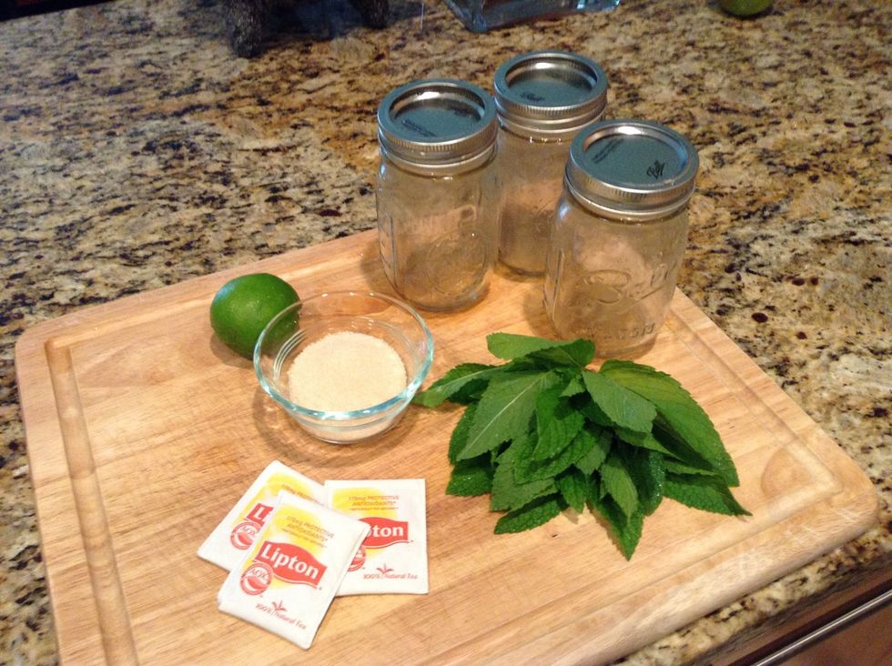 Prepare ingredients and wash the mint.