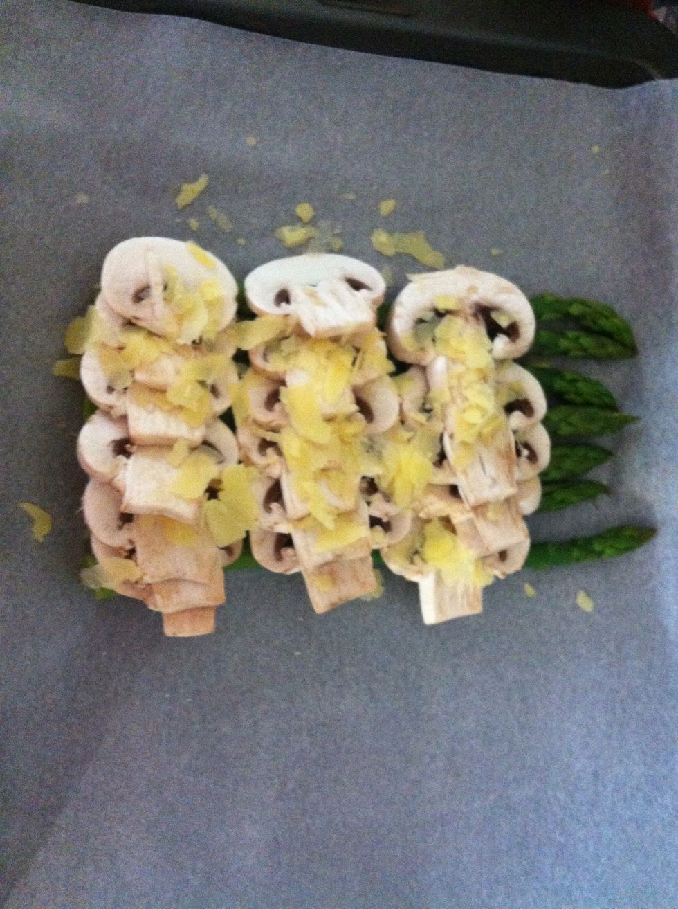 Prepare like shown on an oven tray lined with baking paper