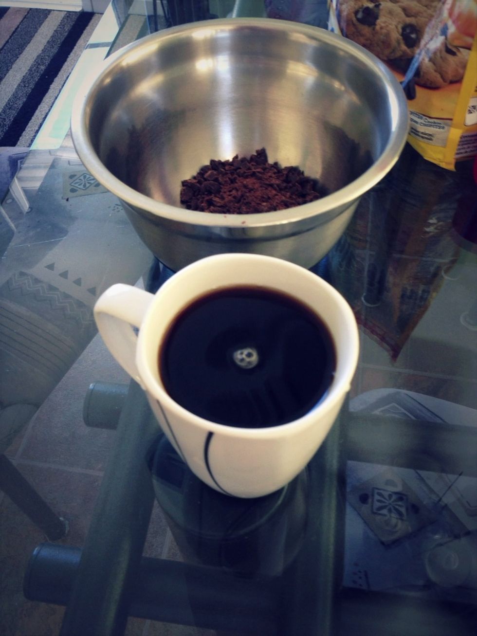 Prepare piping hot coffee.