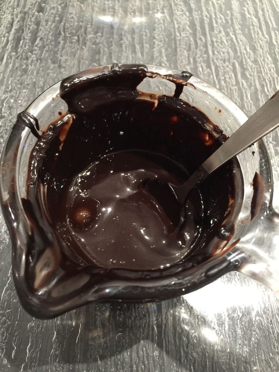 Prepare the chocolate sauce https://snapguide.com/guides/prepare-chocolate-sauce-in-2-minutes