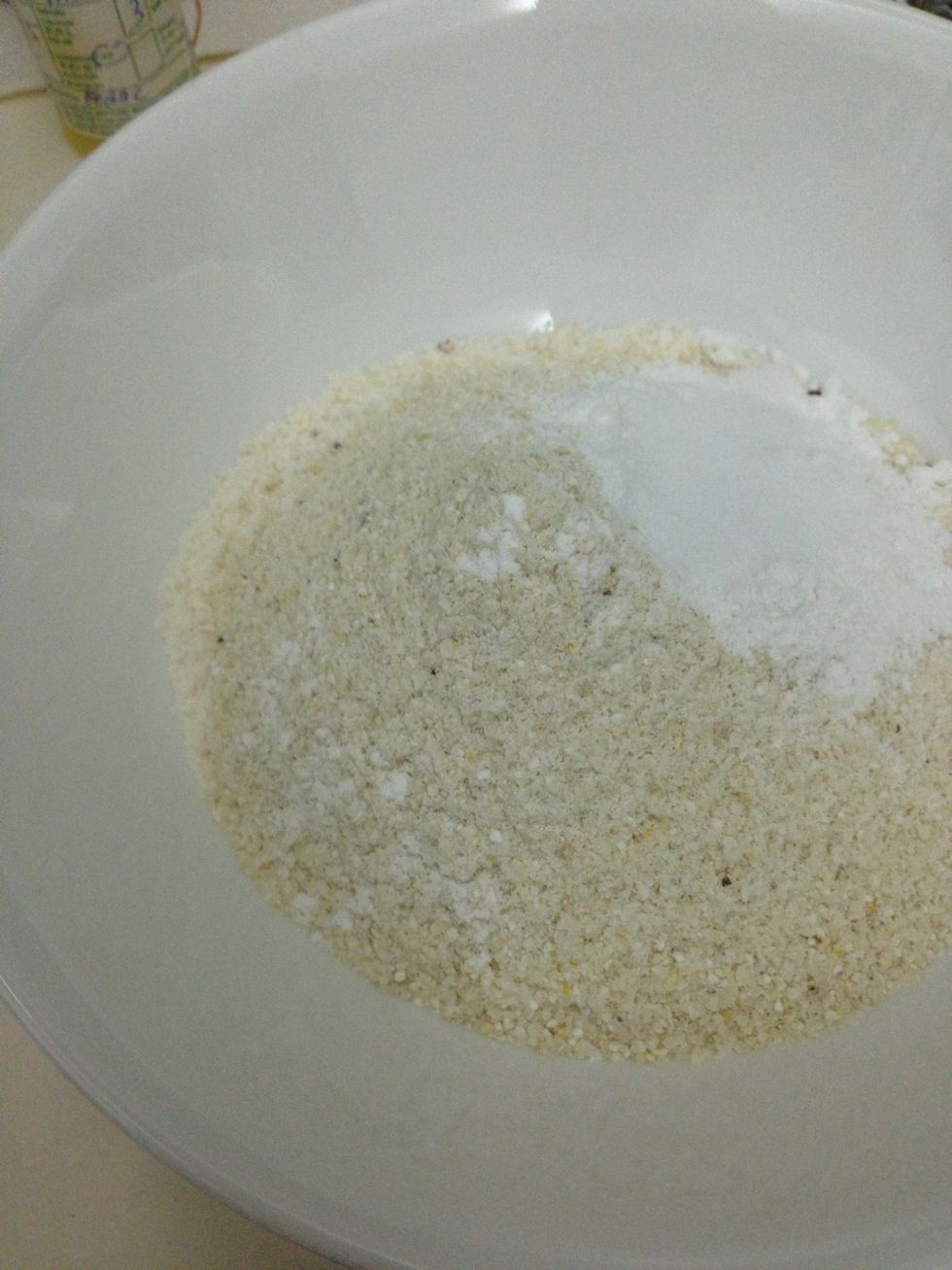 Prepare the flour, cornmeal, salt, baking powder, orange zest