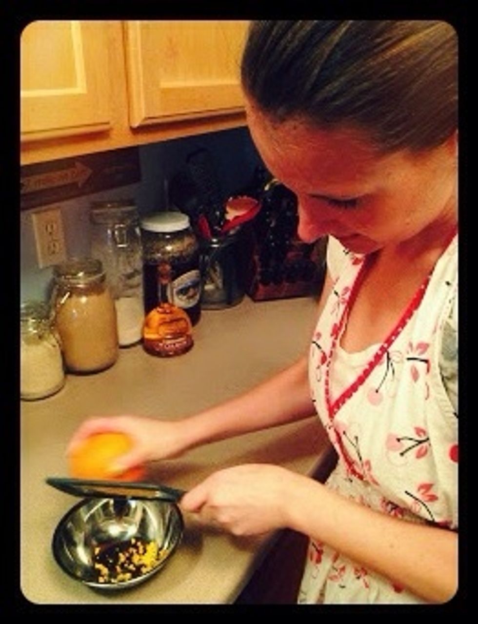Prepare the orange zest.