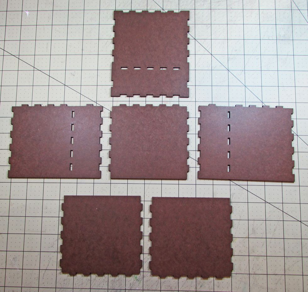 Prepare the pieces of the display case.