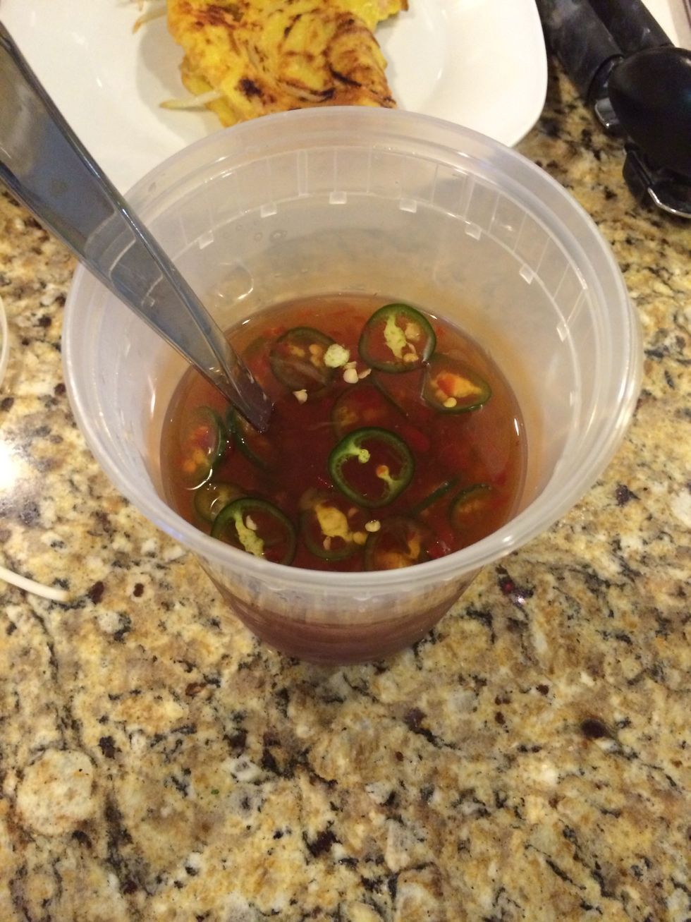 Prepare the Vietnamese fish sauce.