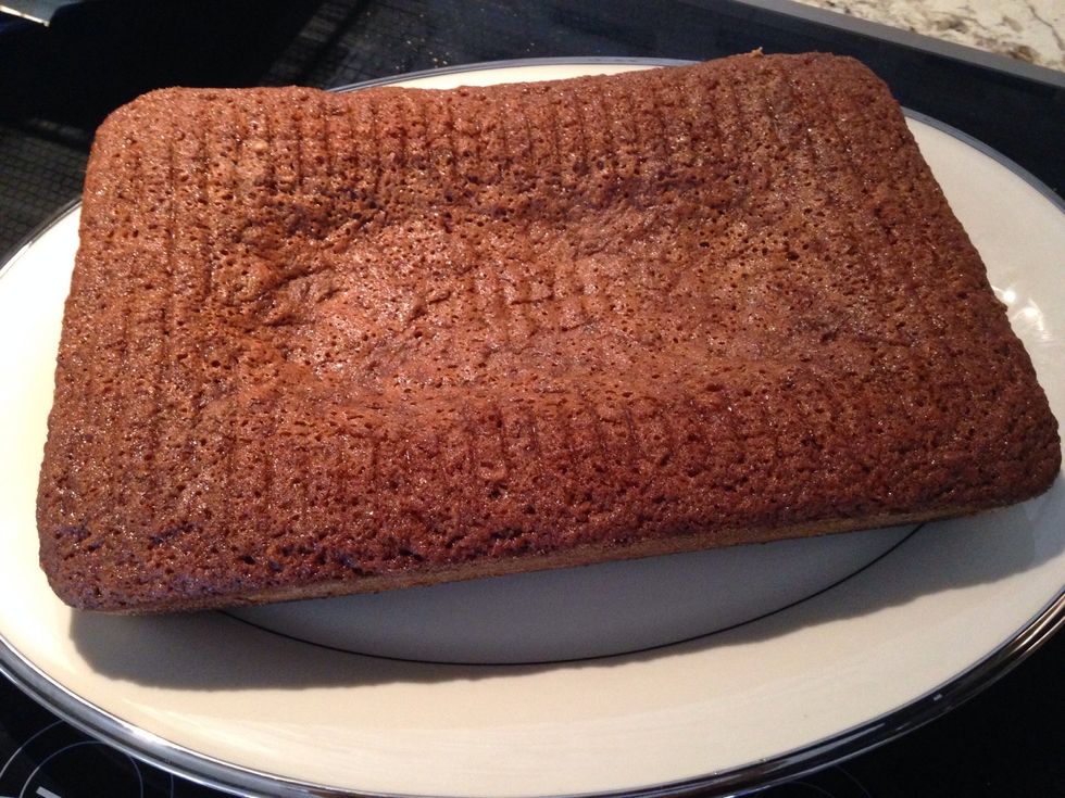 Prepare to frost the cake!