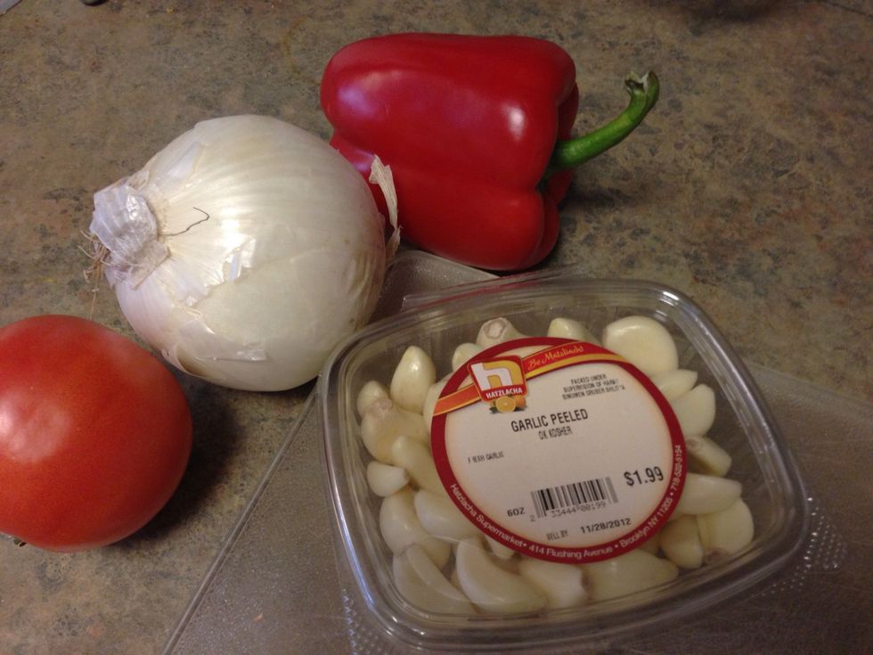 Prepare veggies that wont be eaten... Onions, garlic, tomato and pepper