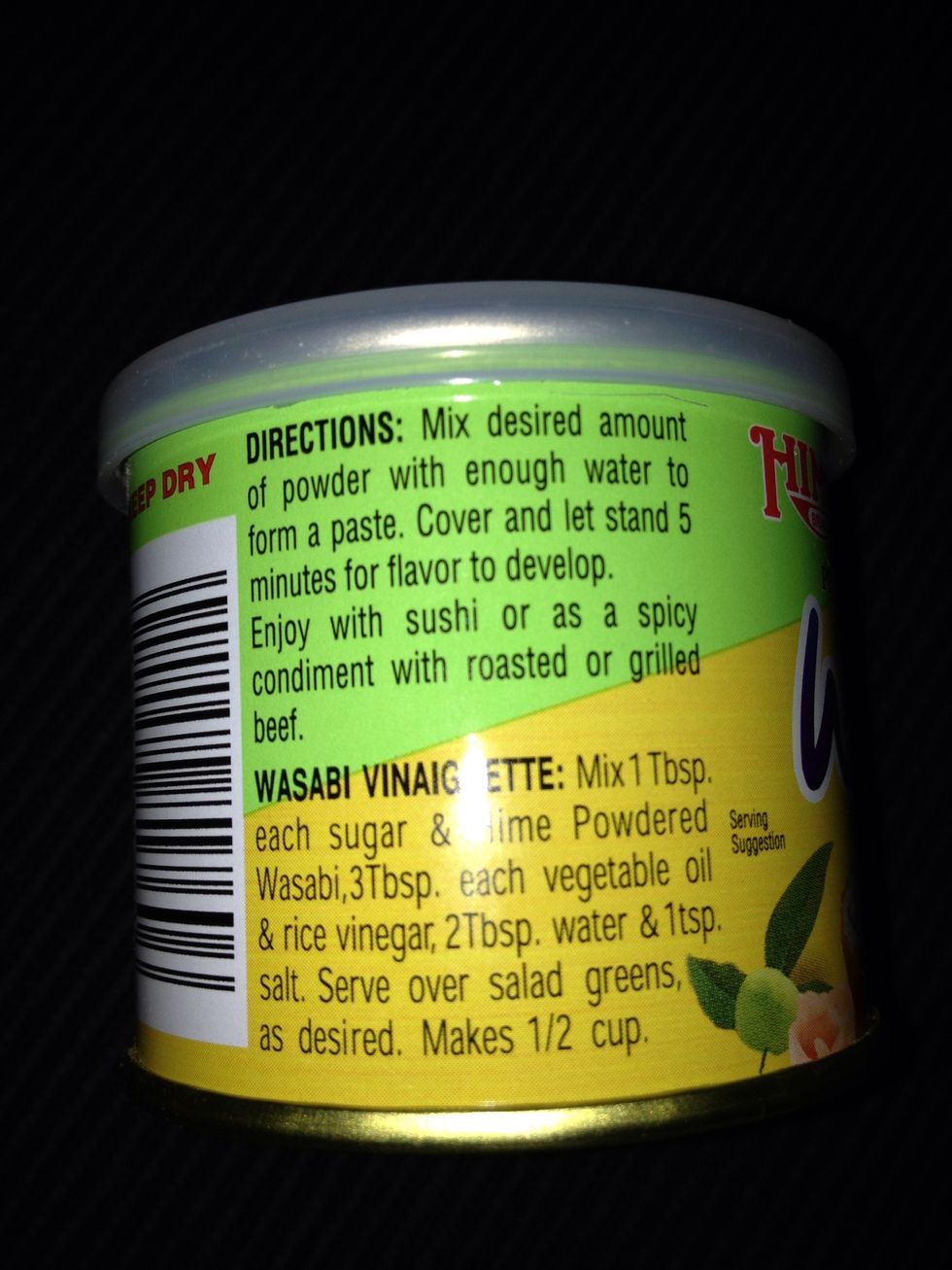 Prepare Wasabi according to directions