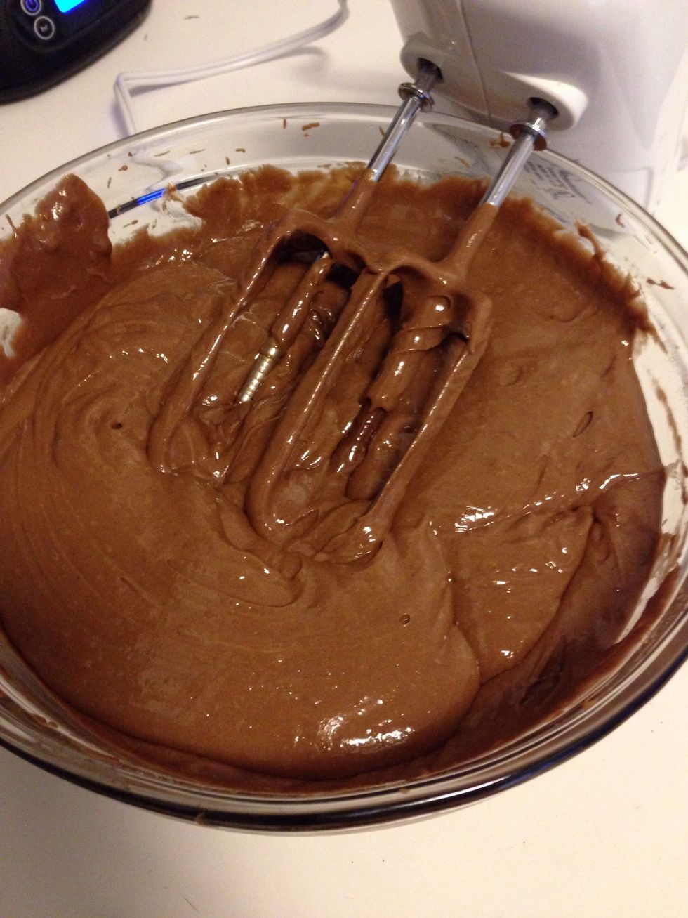 Prepare your favorite chocolate cake recipe! *Flavor tip- add 1 tablespoon of instant espresso powder to your batter to enhance the chocolate flavor!