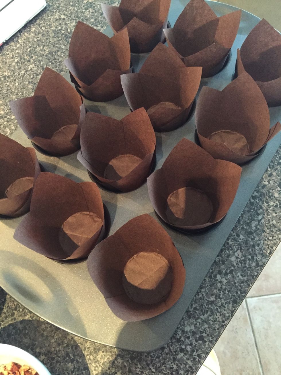 Prepare your muffin cups and set aside