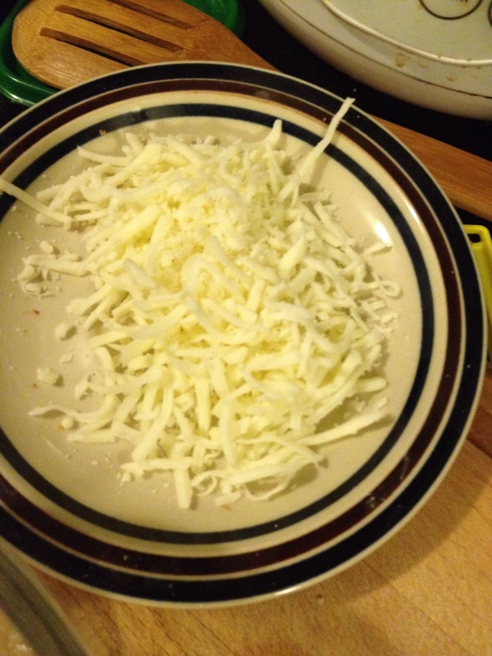 Prepared some cheese, i preferred to cut a cheese to a small cube but since I'm out of cheddar cheese so replaced it with mozzarella cheese.