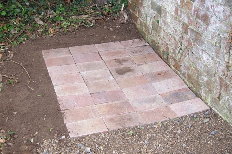 Preparing area for worm bin