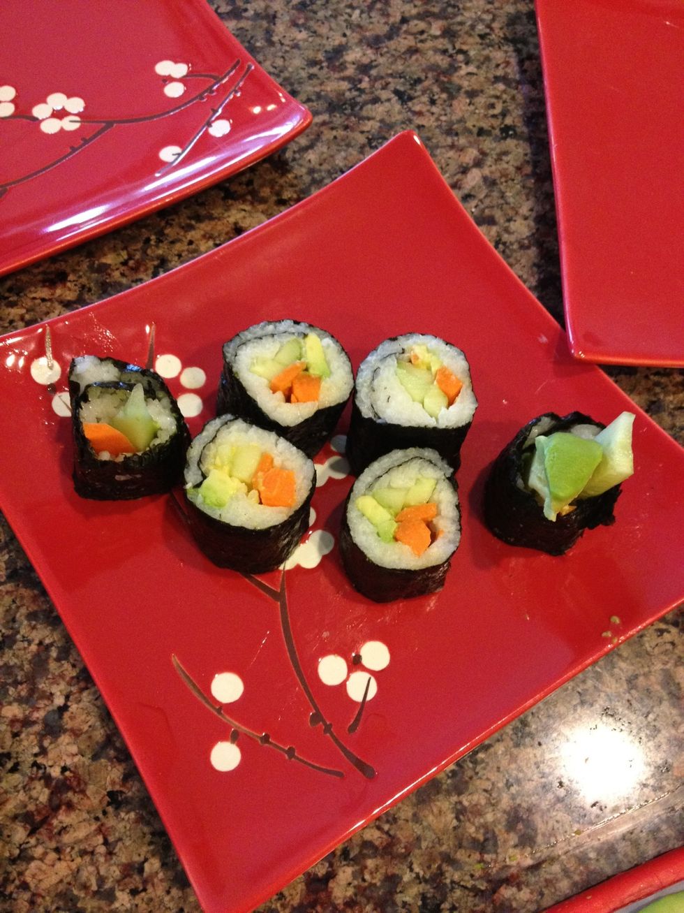 Present on a pretty plate faced upward. This one was mine...