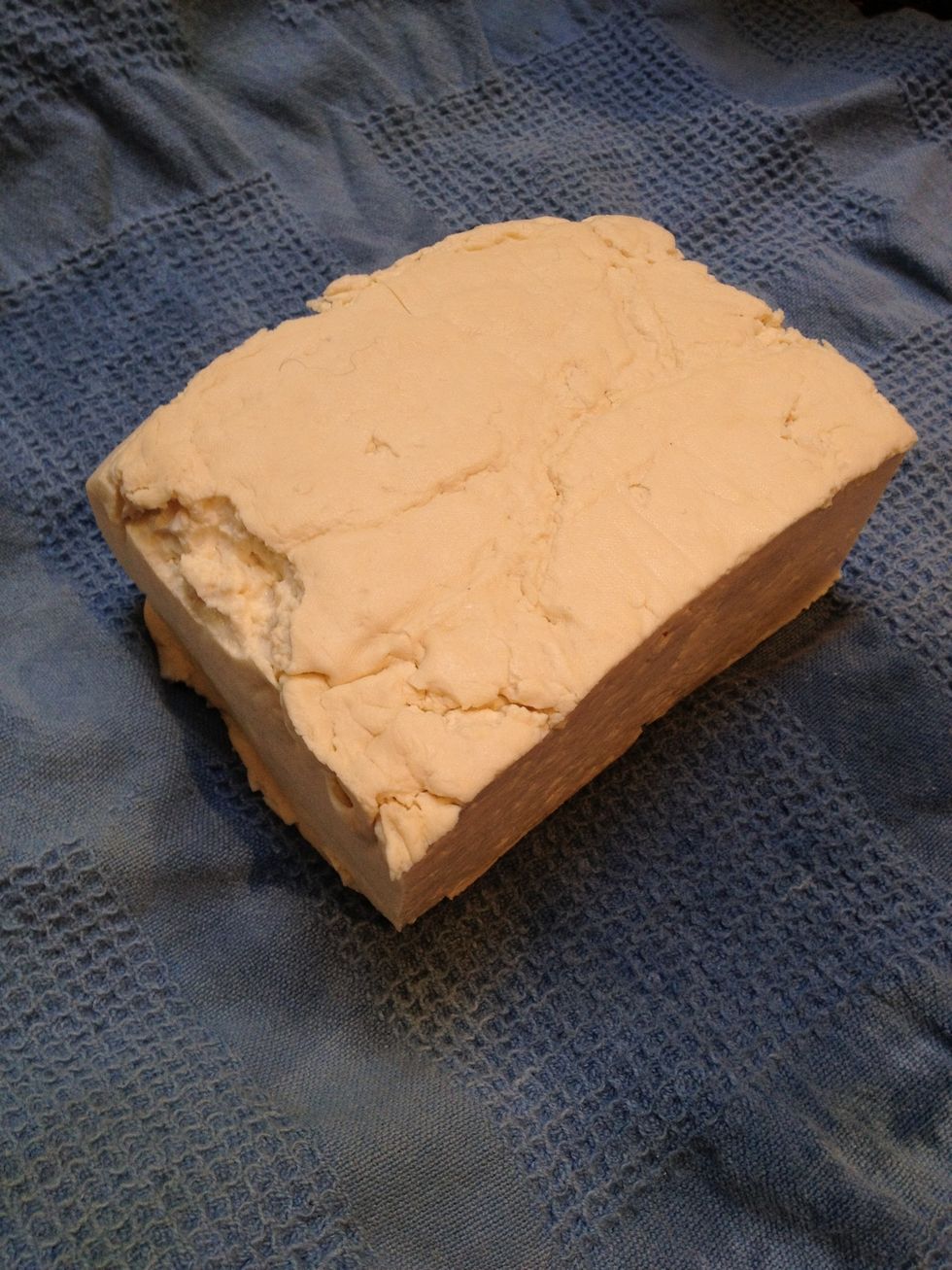 Press a block of tofu.
