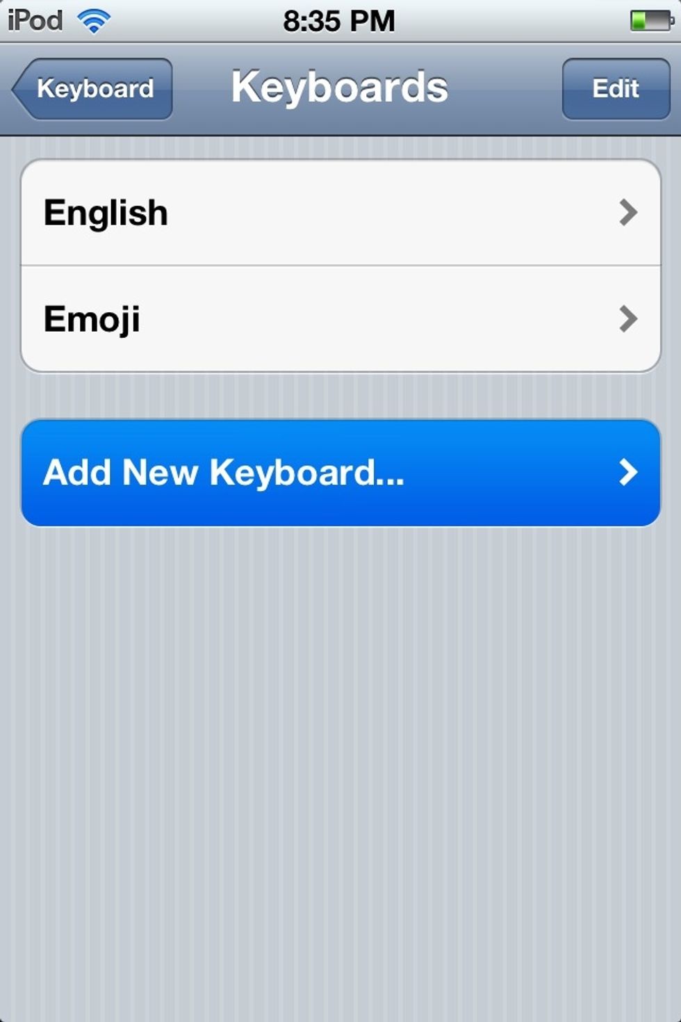 Press Add New Keyboard.