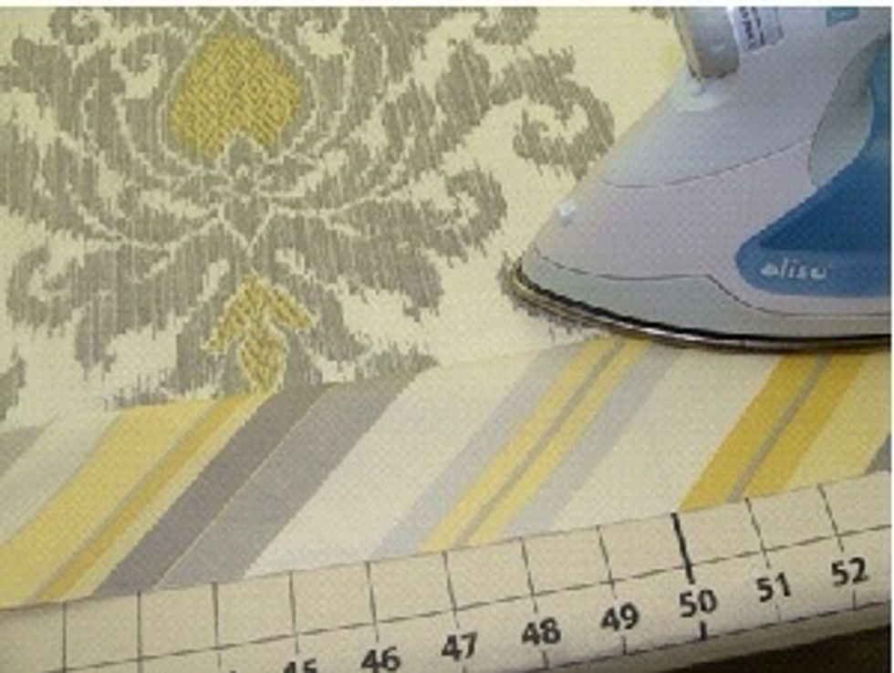 Press along the seam from the front of the banding.