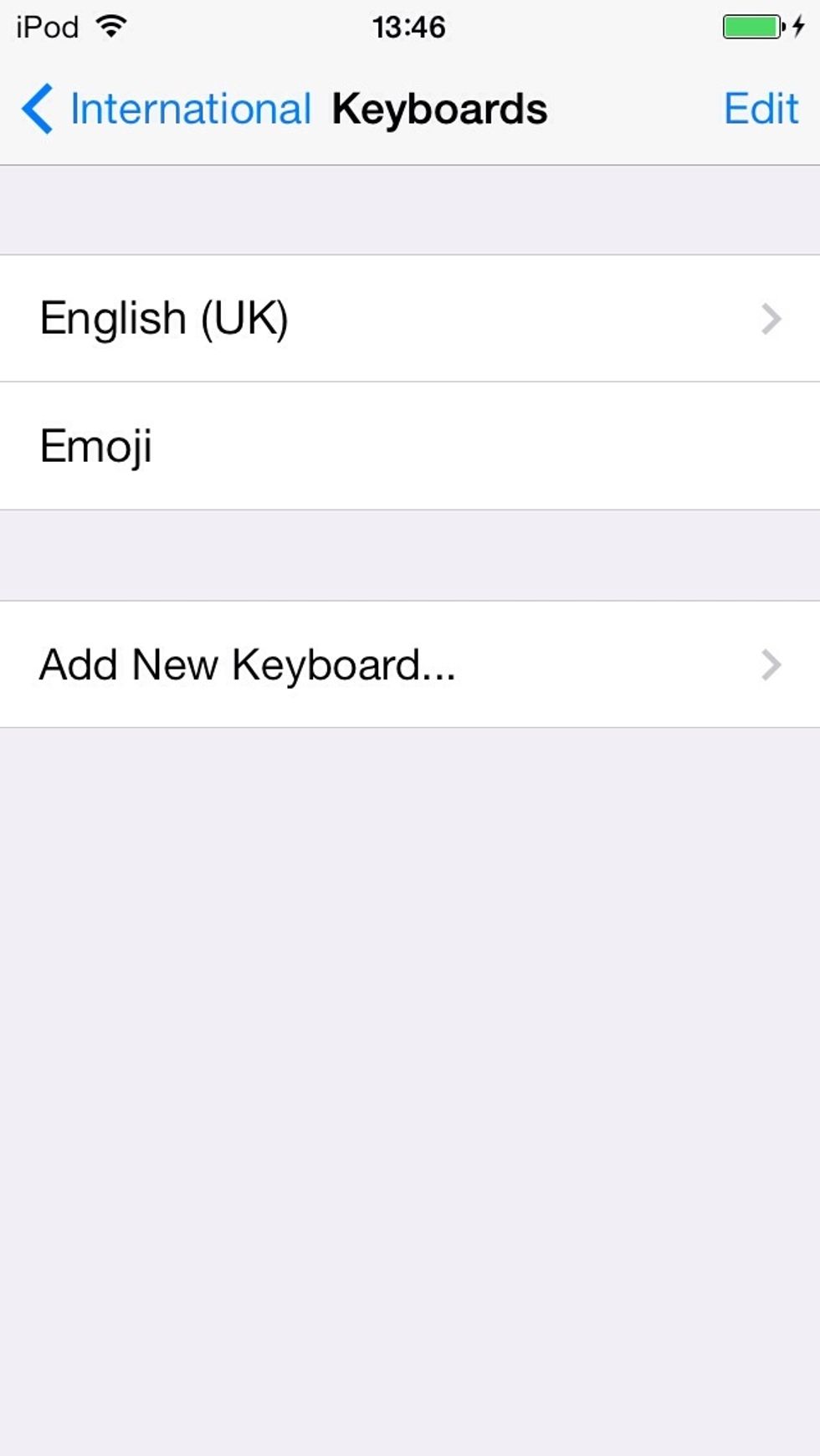 Press back and this is the screen. Theses are the keyboards you have installed