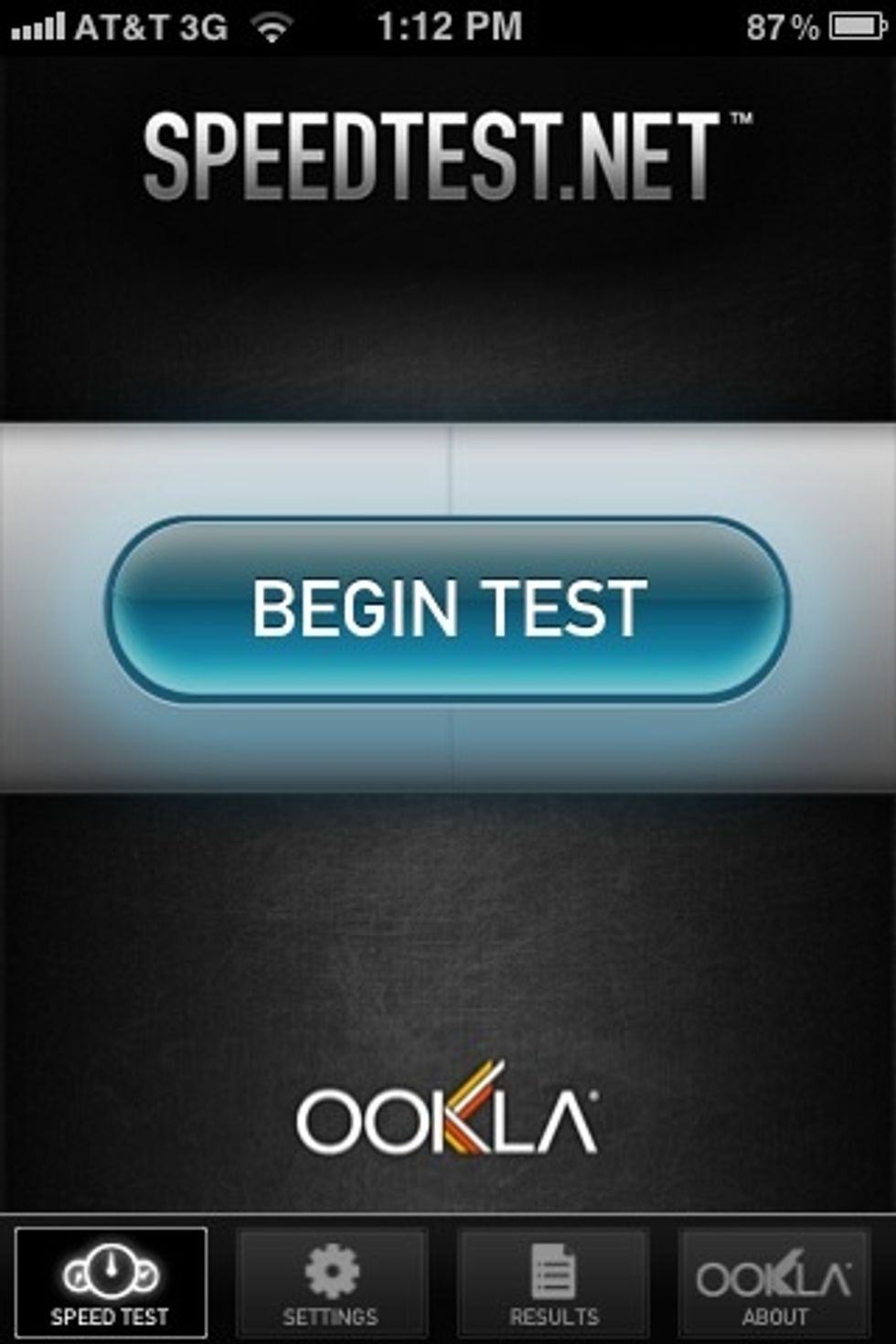 Press begin Test