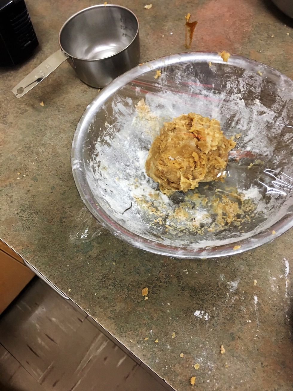 Press dough into ball. Wrap in plastic wrap.