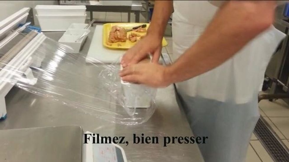 Press down on the p\u00e2t\u00e9.