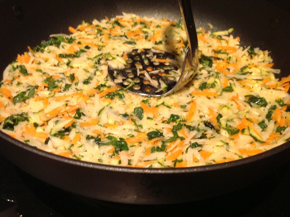 Press down with potato masher