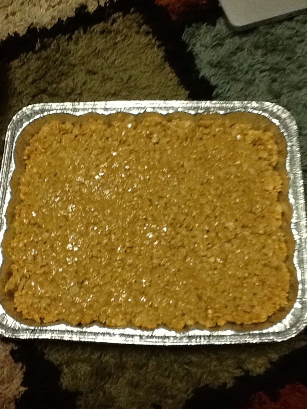 Press evenly into pan and set aside