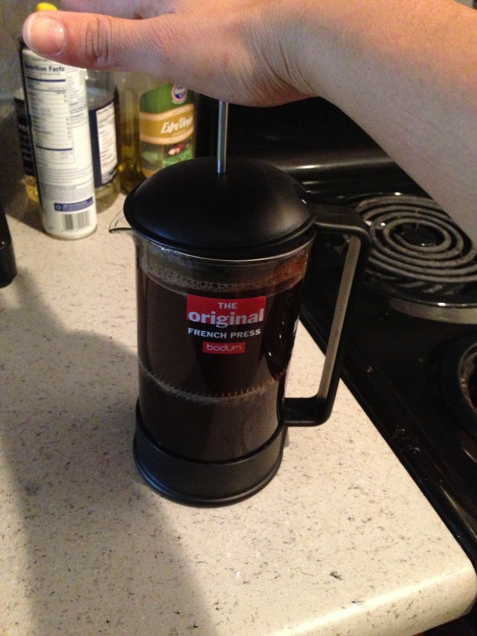 Press gently , might have to use two hands, to hold the top. Was kind of hard with the other taking pictures lol...