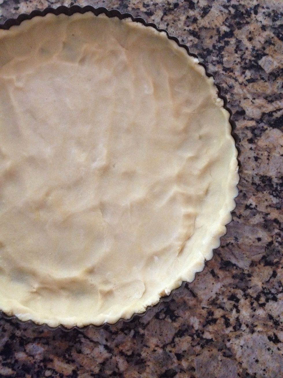 Press into tart pan however you can use any dish you like. Making it in the rectangle tart pan will cut like a twix but I don't have that shaped pan.