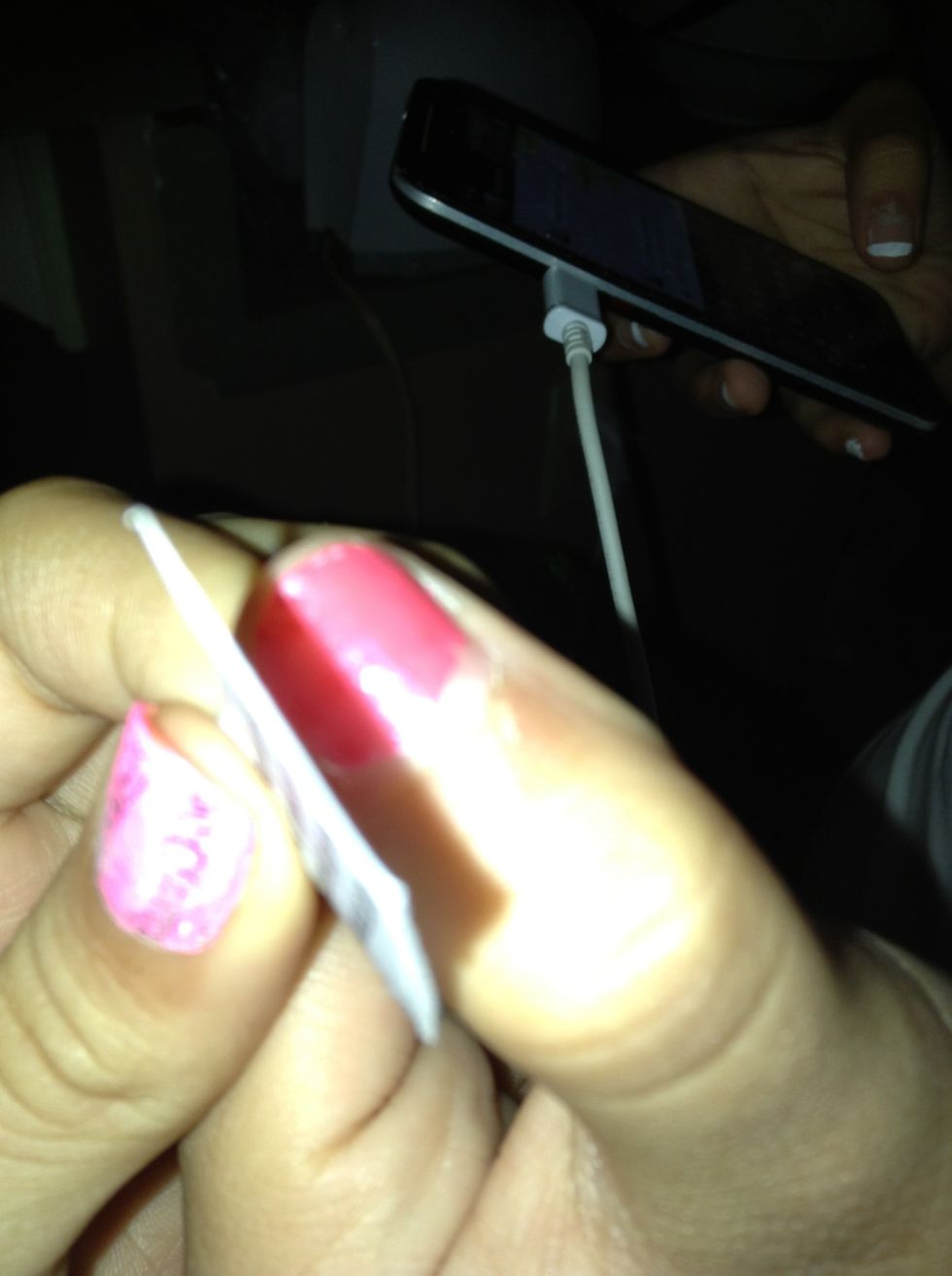 Press on the press on the piece of news paper dipped in nails polish remover and press on for 5 seconds !