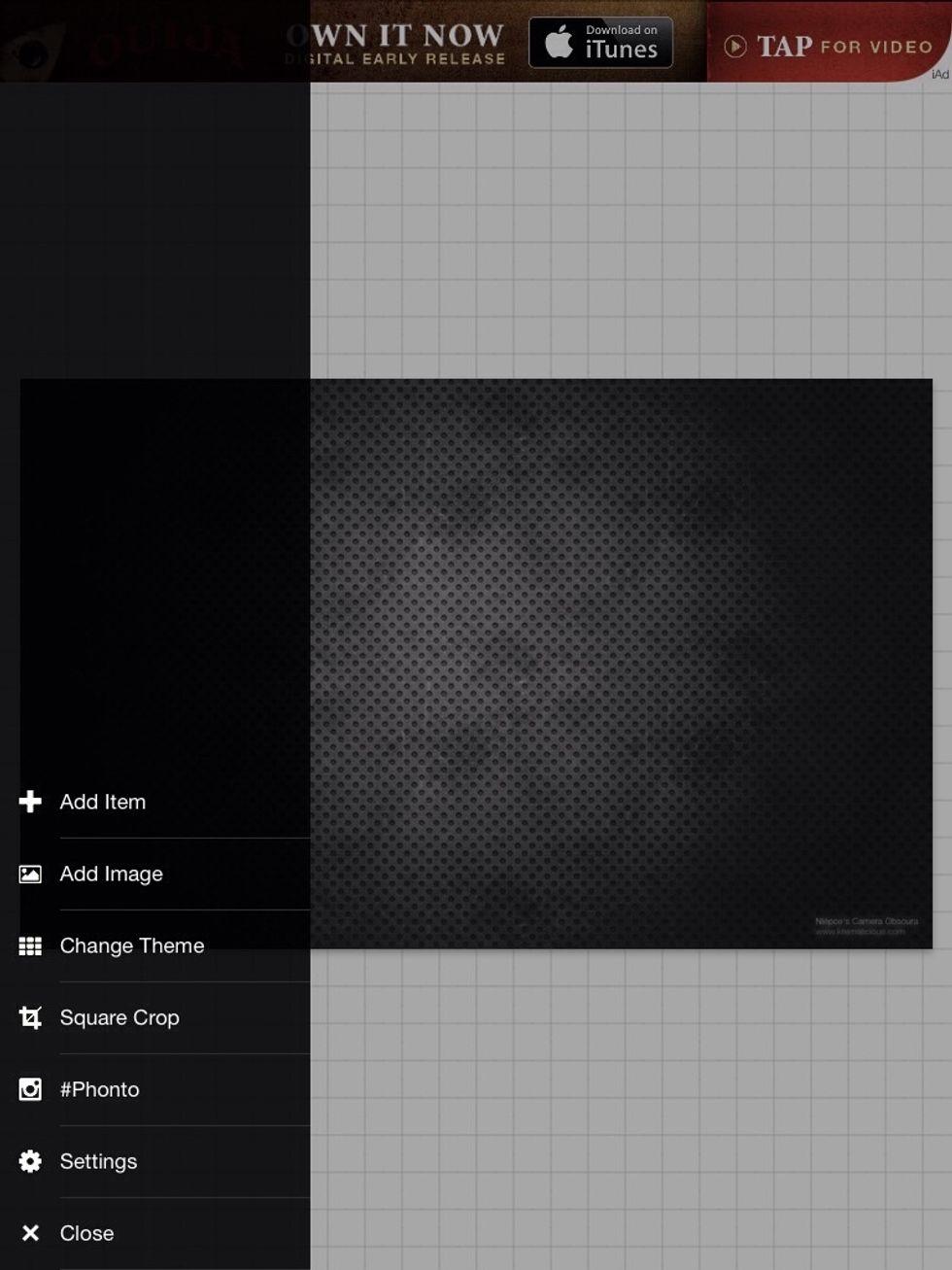 Press on the three lines on the bottom left corner press add image