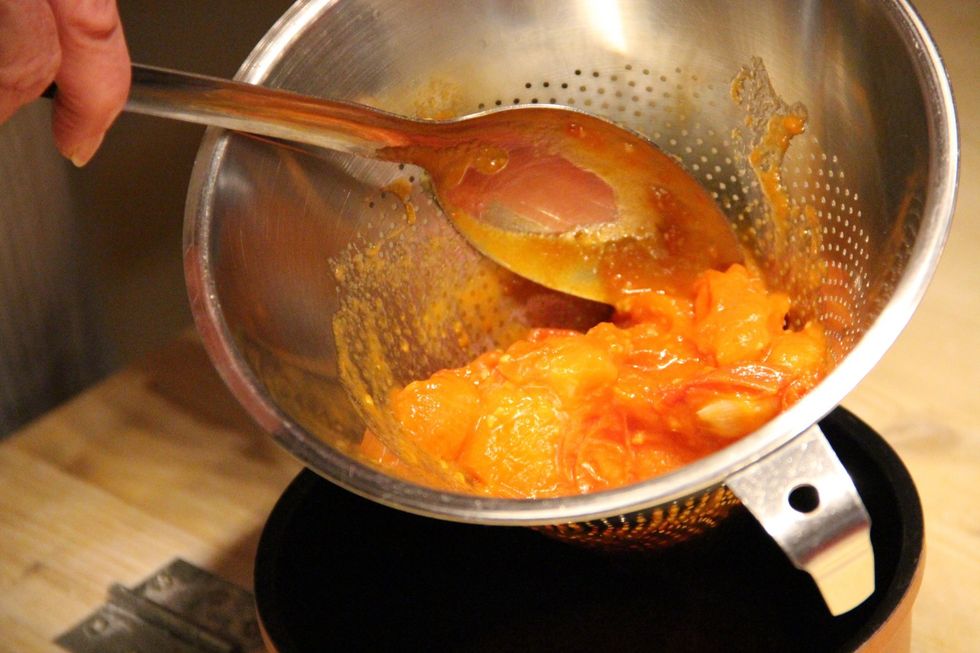 Press out all juices