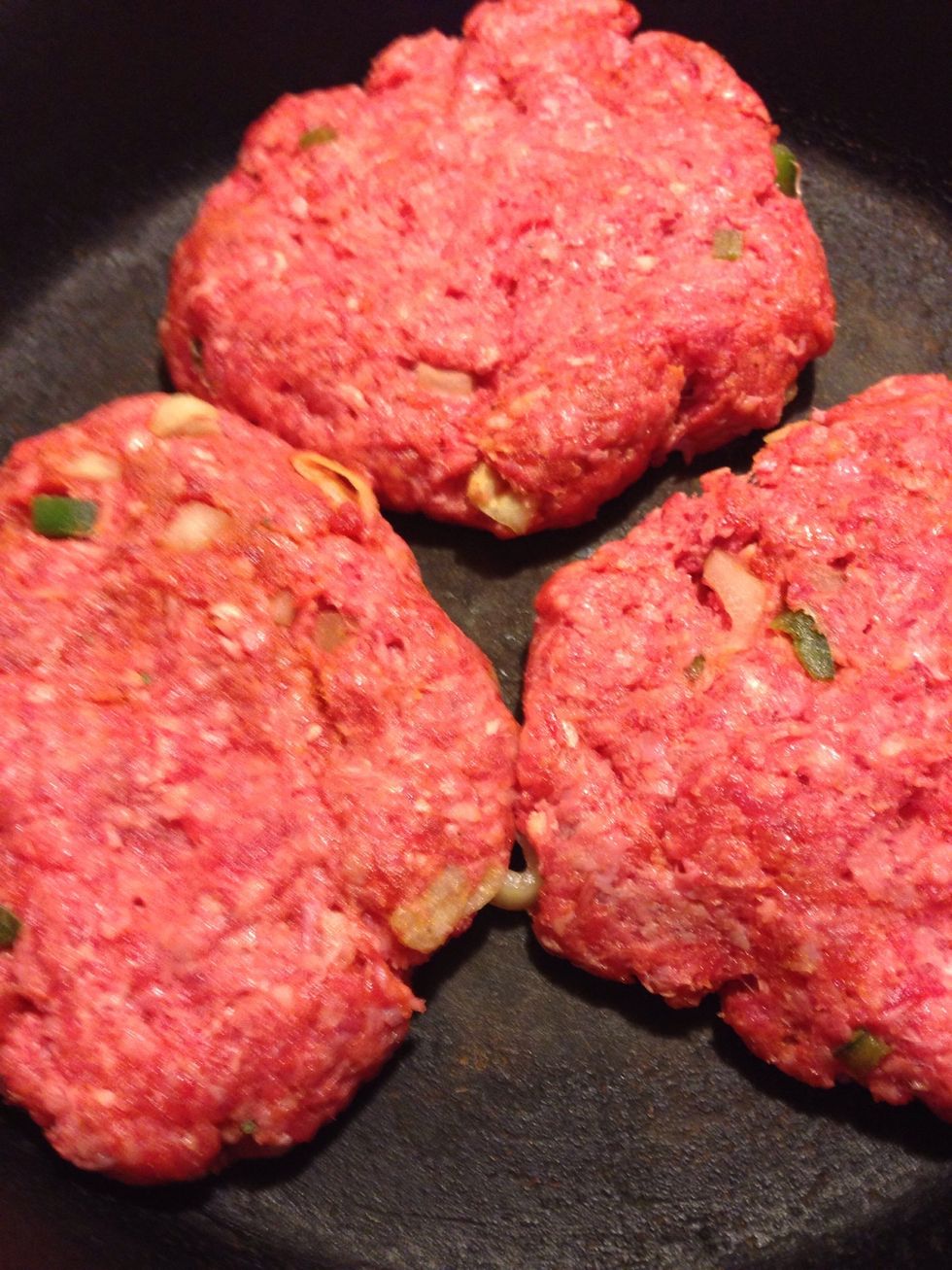 Press patties flat with your hands.