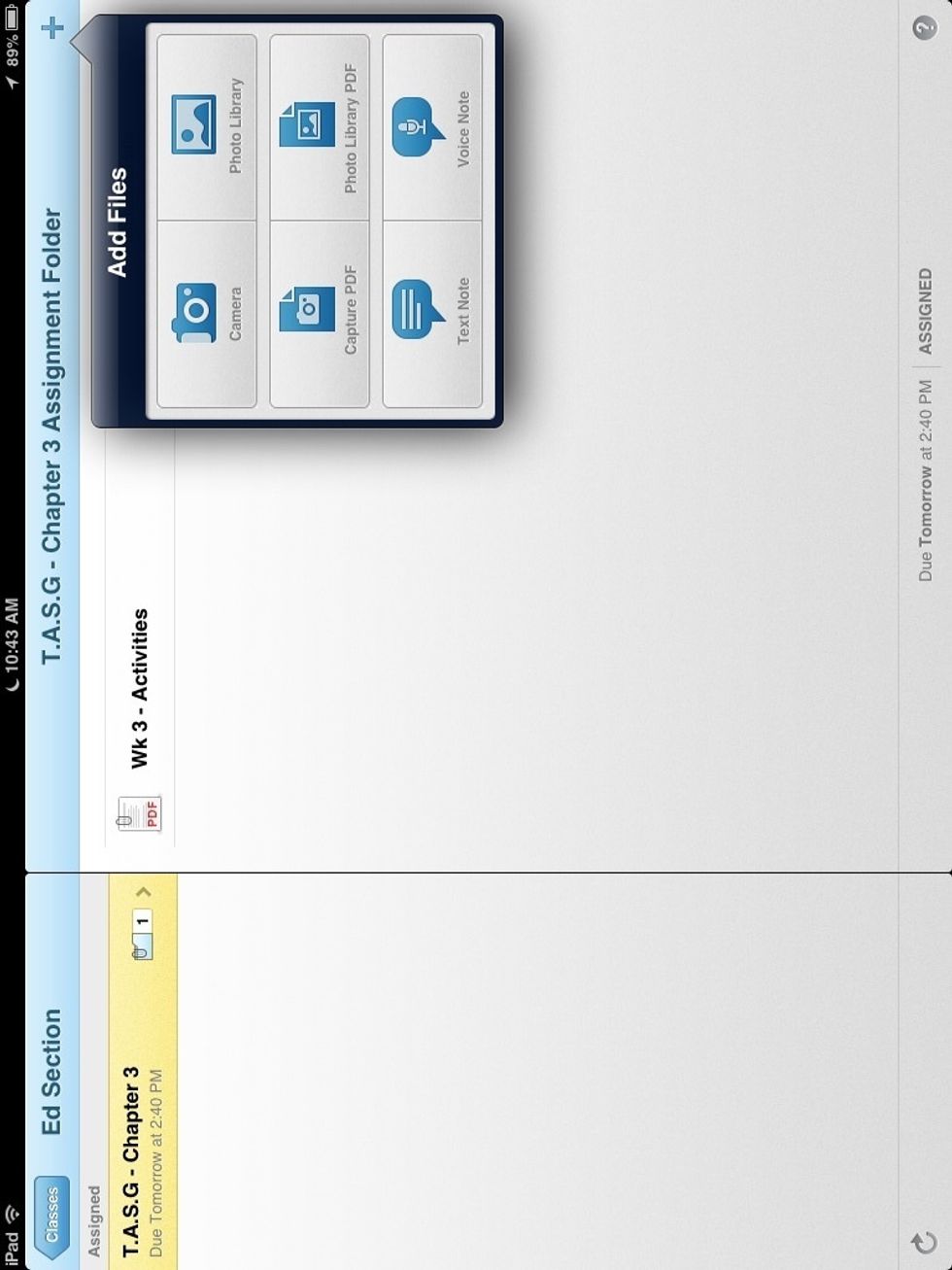 Press the add sign. Press text note in the options menu.